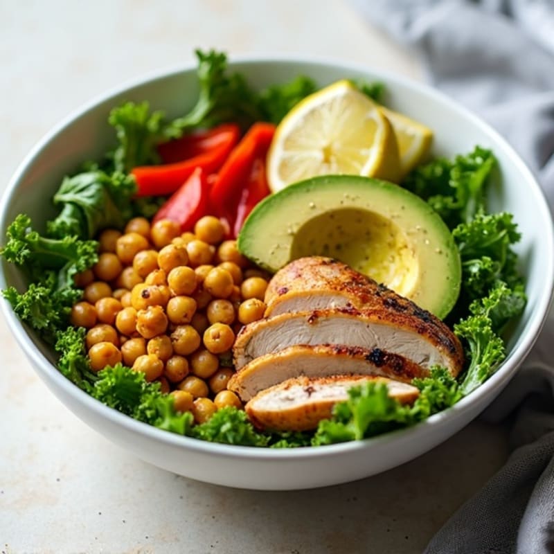 Crunchy Avocado Kale Bowl with Citrus Vinaigrette