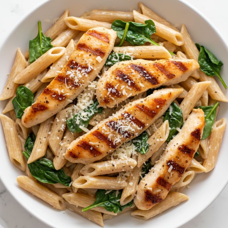 Garlic Parmesan Chicken Alfredo Pasta