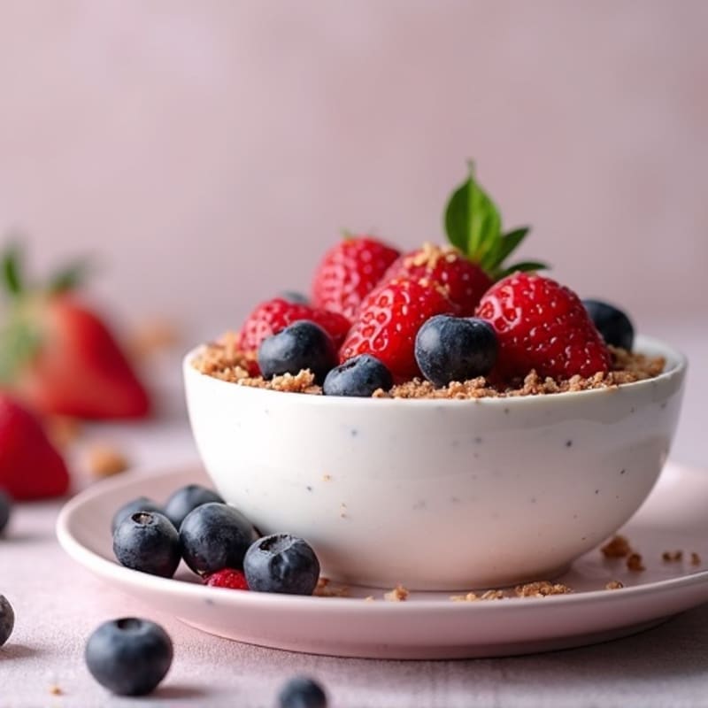 Silky Greek Yogurt Protein Pudding with Berries