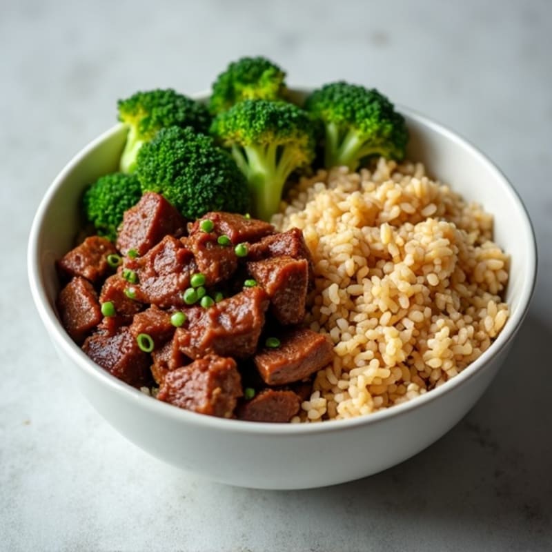 Healthy Garlic Beef and Broccoli Rice Bowl