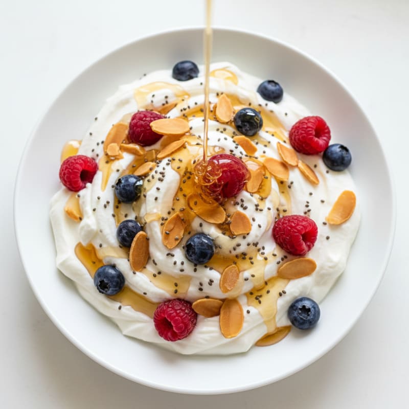 Greek Yogurt Protein Parfait with Berries and Almonds