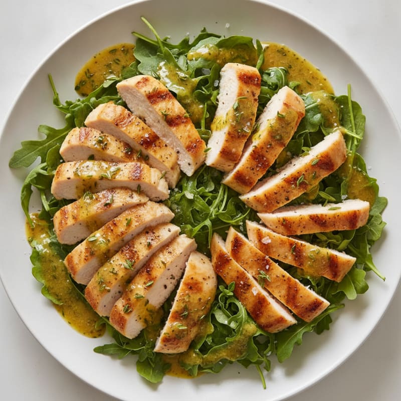 Herby Dijon Chicken & Arugula Salad