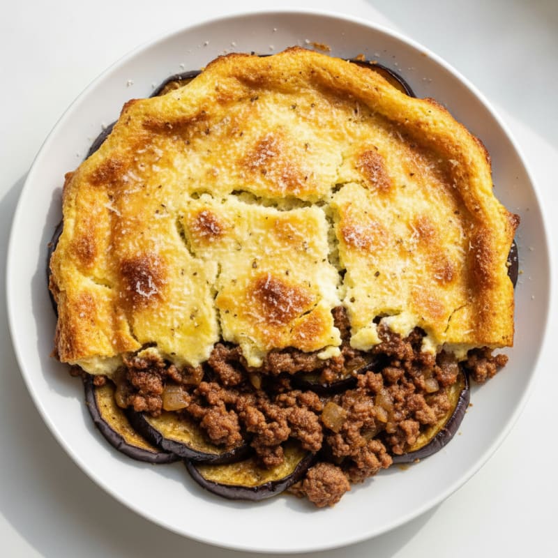 Baked Lamb Moussaka with Eggplant