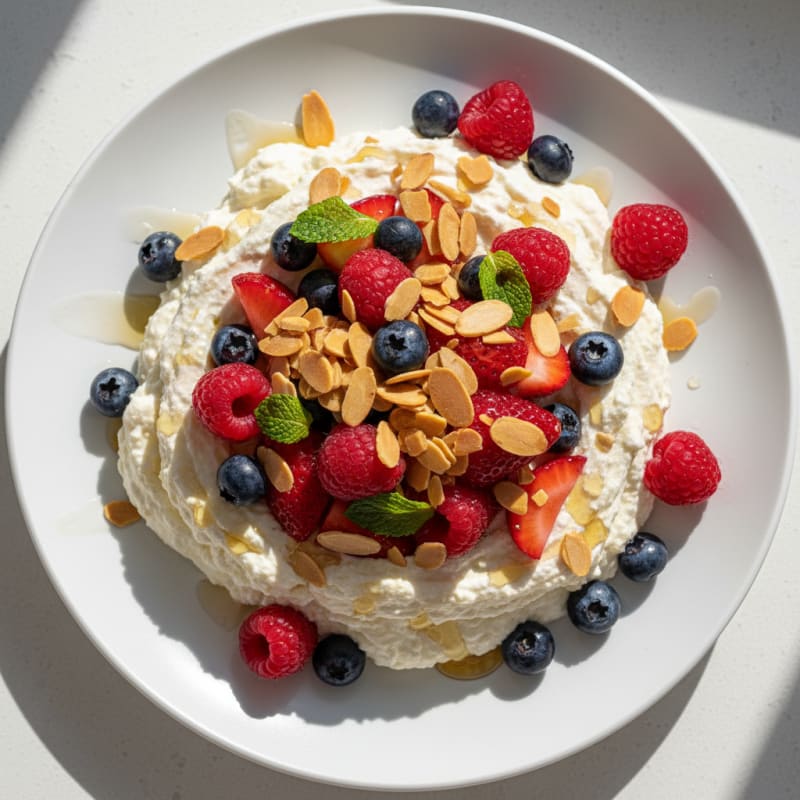 Silky Greek Yogurt Protein Mousse with Mixed Berries