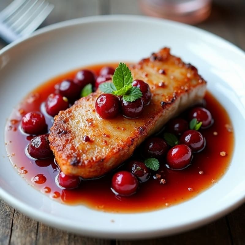 Crispy Pan-Seared Duck Breast with Cherry Sauce