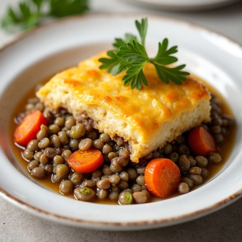 Savory Lentil Shepherd's Pie with Roasted Root Vegetables