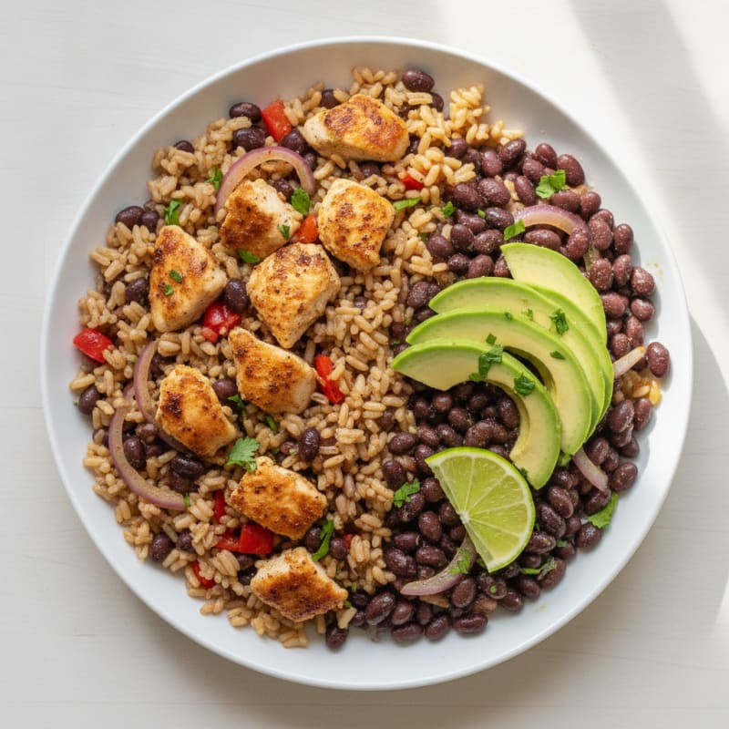 Black Beans and Rice with Avocado