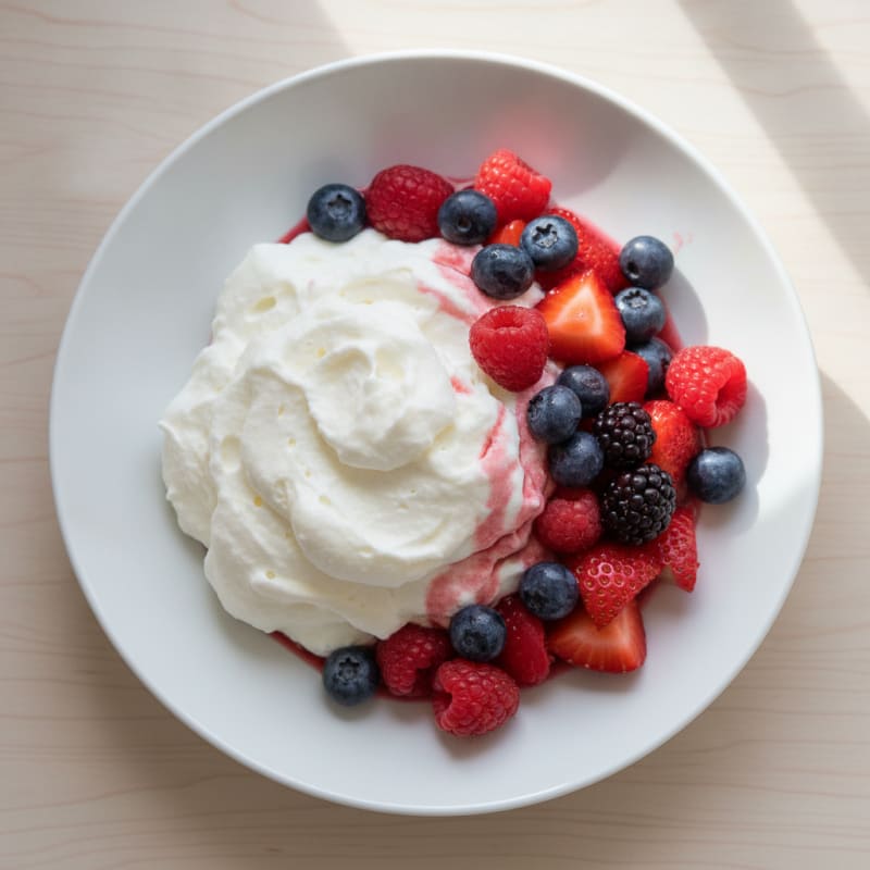 Silky Greek Yogurt Protein Mousse with Mixed Berries