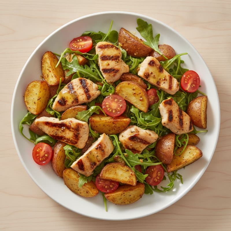 Grilled Chicken and Roasted Potato Salad with Lemon Vinaigrette