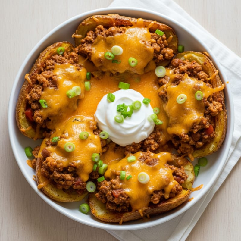 Crispy Chili-Cheese Potato Skins