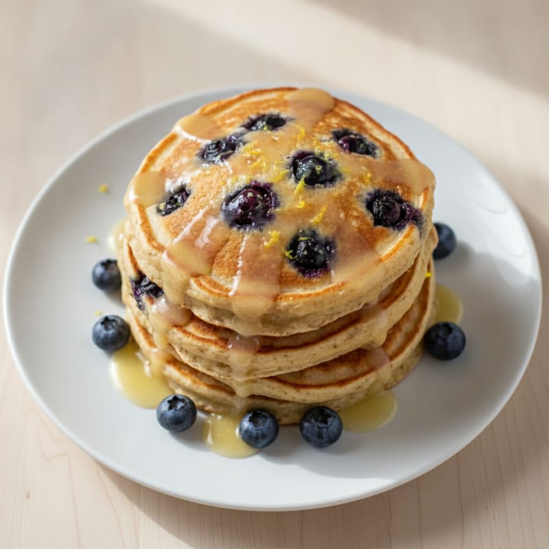 Blueberry Ricotta Pancakes with Lemon Zest