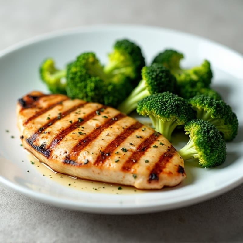 Grilled Chicken Breast with Steamed Broccoli