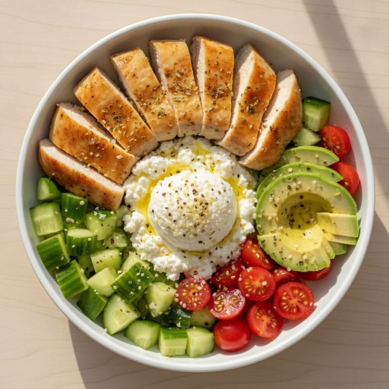 Chicken and Cottage Cheese Power Bowl