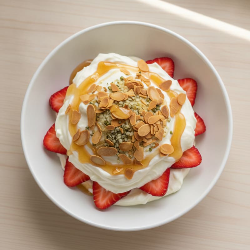 Greek Yogurt Protein Parfait with Fresh Strawberries