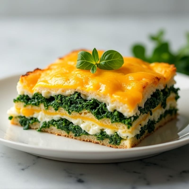 Savory Cheesy Egg & Spinach Strata