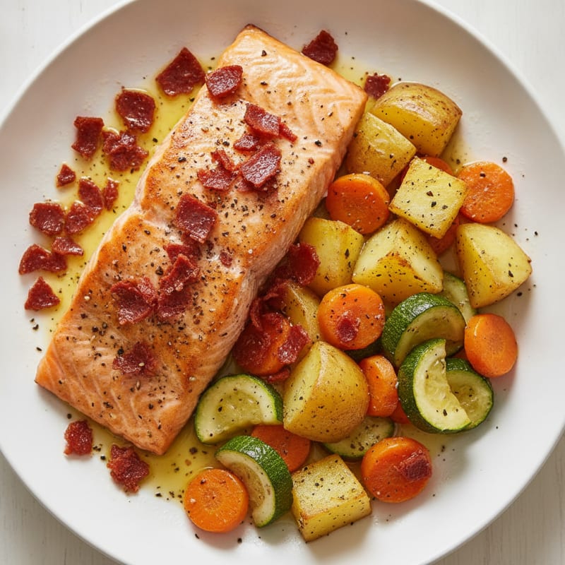 Herb-Roasted Salmon with Garden Vegetables