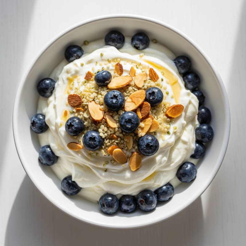 High-Protein Greek Yogurt Parfait with Egg White Protein and Berries