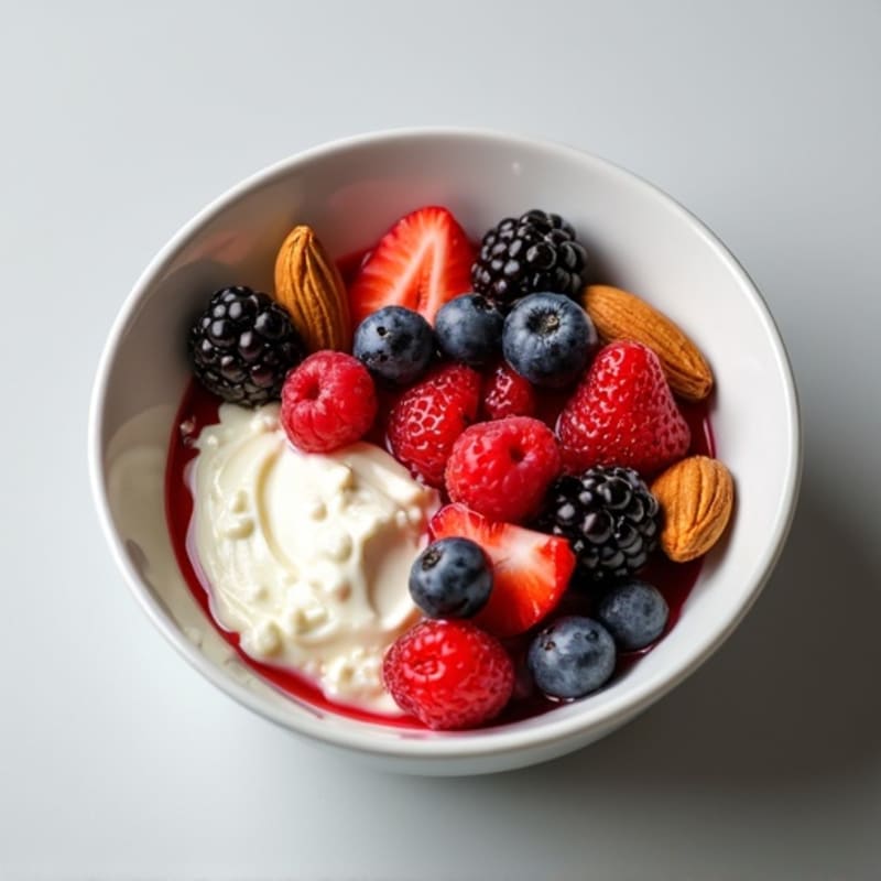 Cottage Cheese and Berry Protein Bowl with Almonds