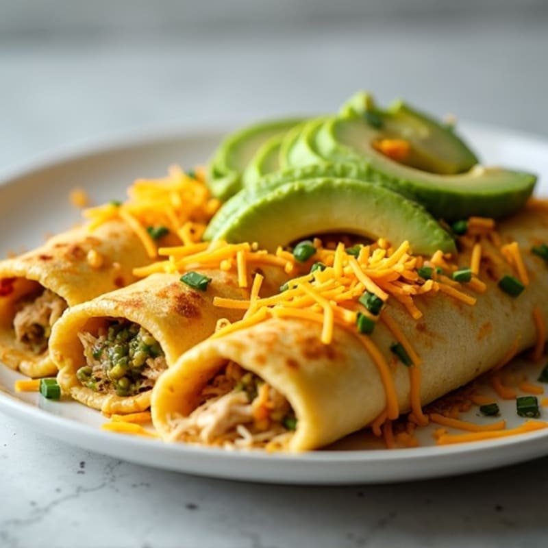 Salsa Verde Shredded Chicken Enchiladas