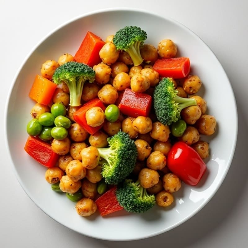 Crispy Roasted Chickpeas with Roasted Vegetables
