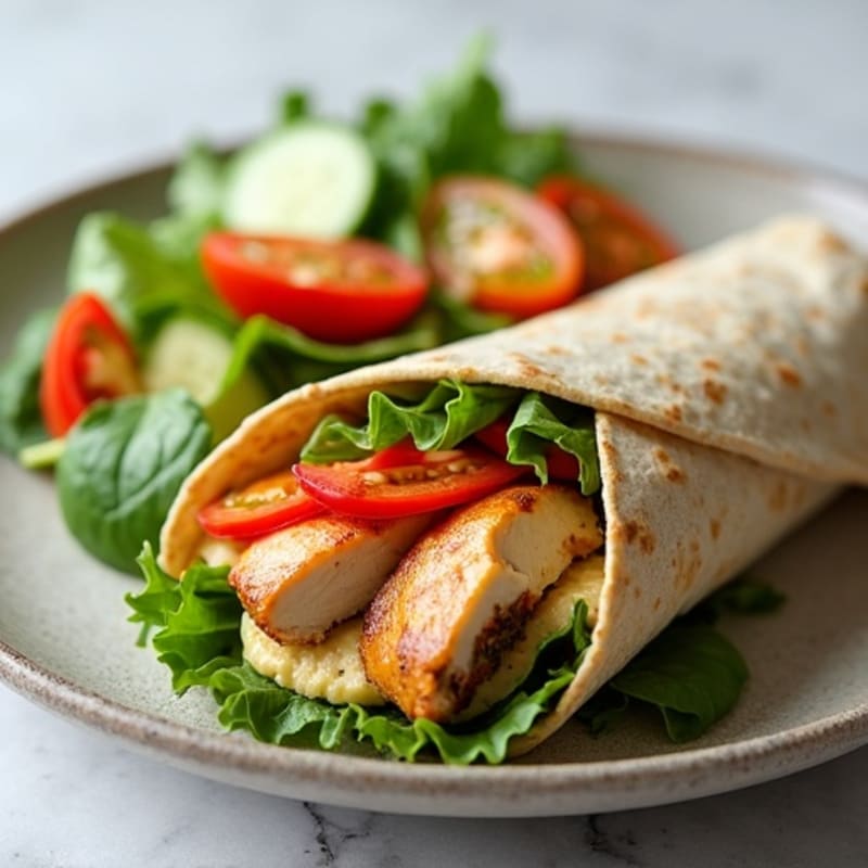 Crunchy Mediterranean Veggie Hummus Wrap
