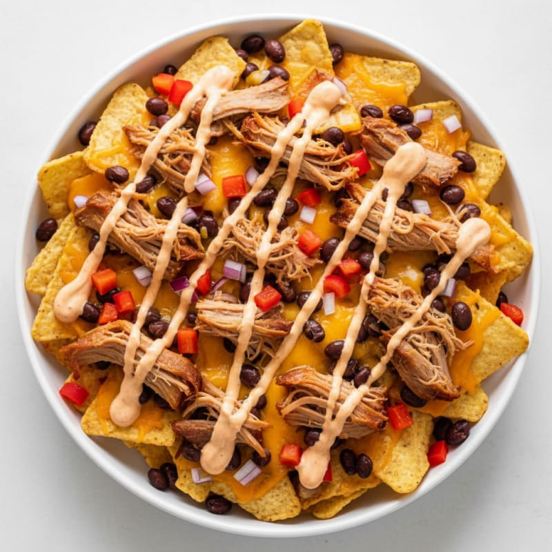 Pulled Pork Nachos with Chipotle Crema