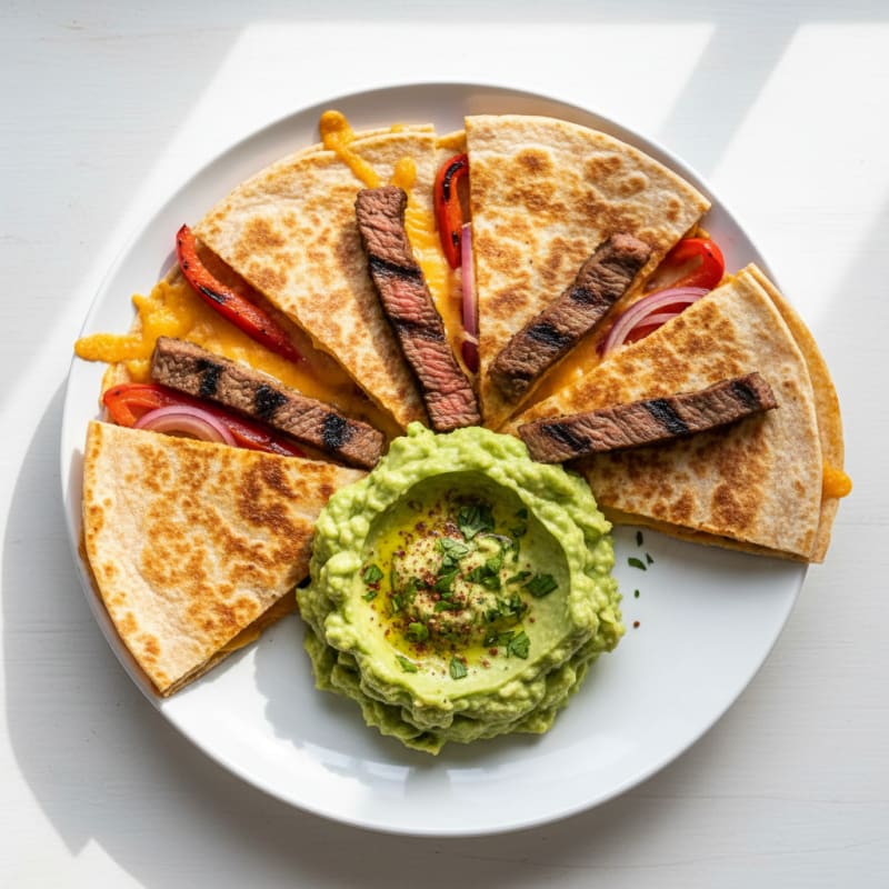 Carne Asada Quesadillas with Guacamole