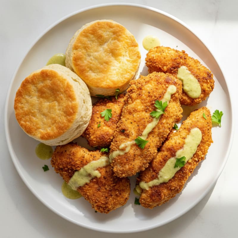 Buttermilk Fried Chicken and Biscuits