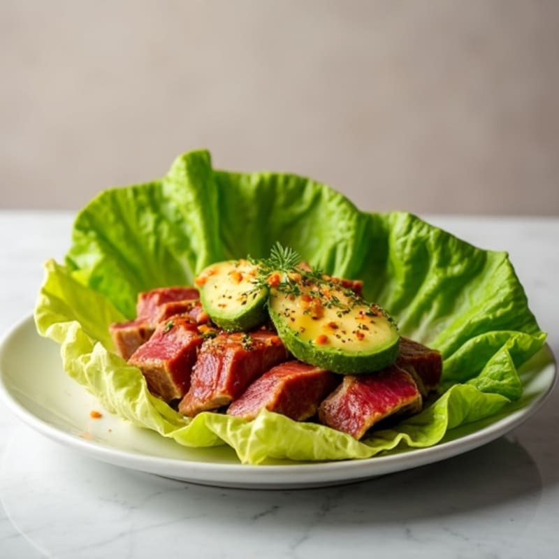 Spicy Seared Tuna Lettuce Wrap