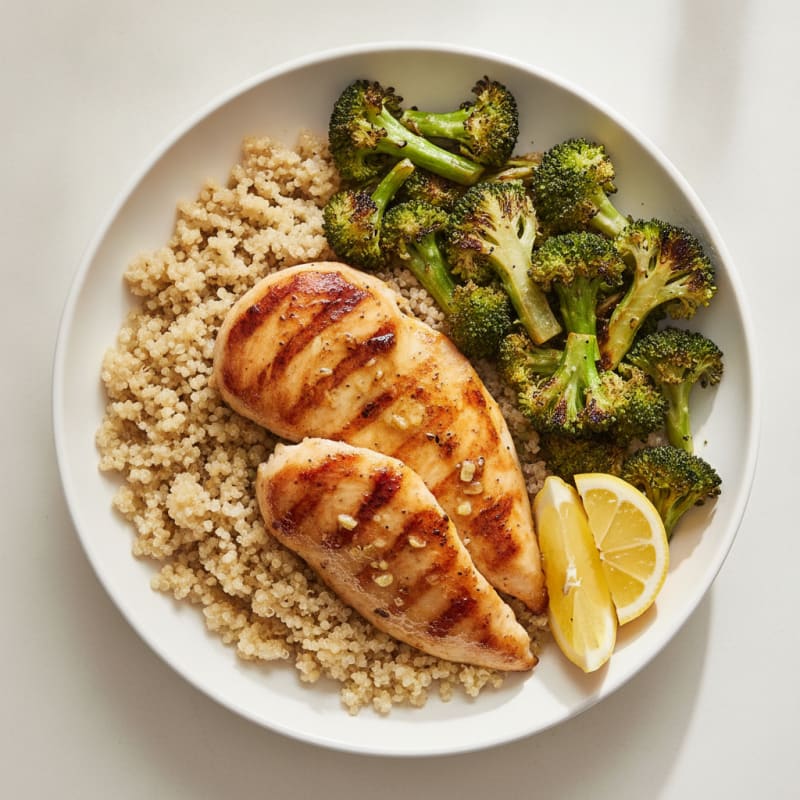 Grilled Chicken Bowl with Quinoa and Roasted Broccoli