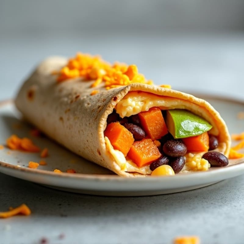 Protein-Packed Sweet Potato Black Bean Breakfast Burrito