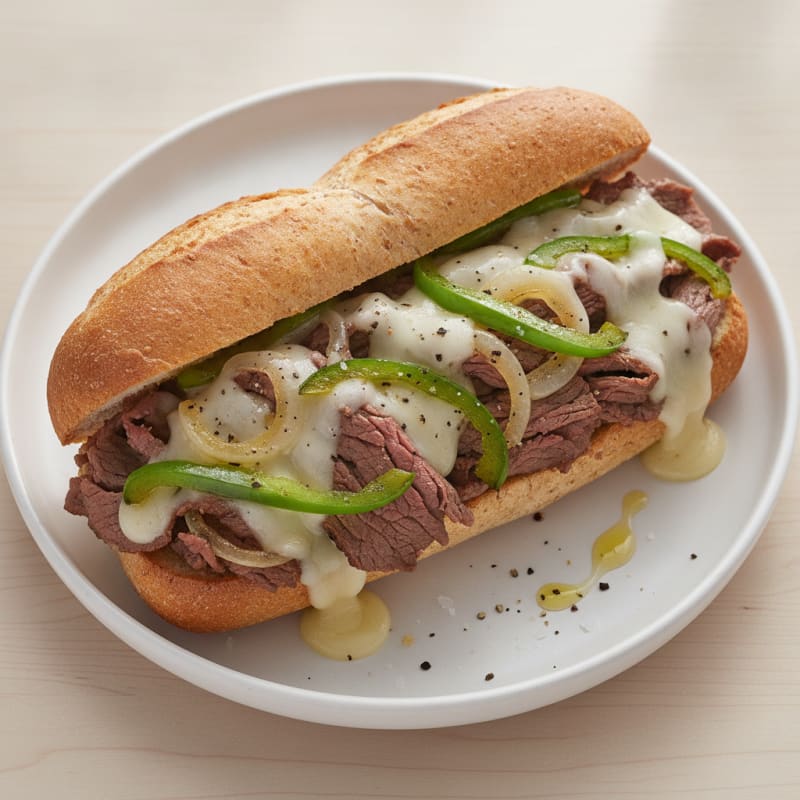 Classic Philly Cheesesteak Sandwich