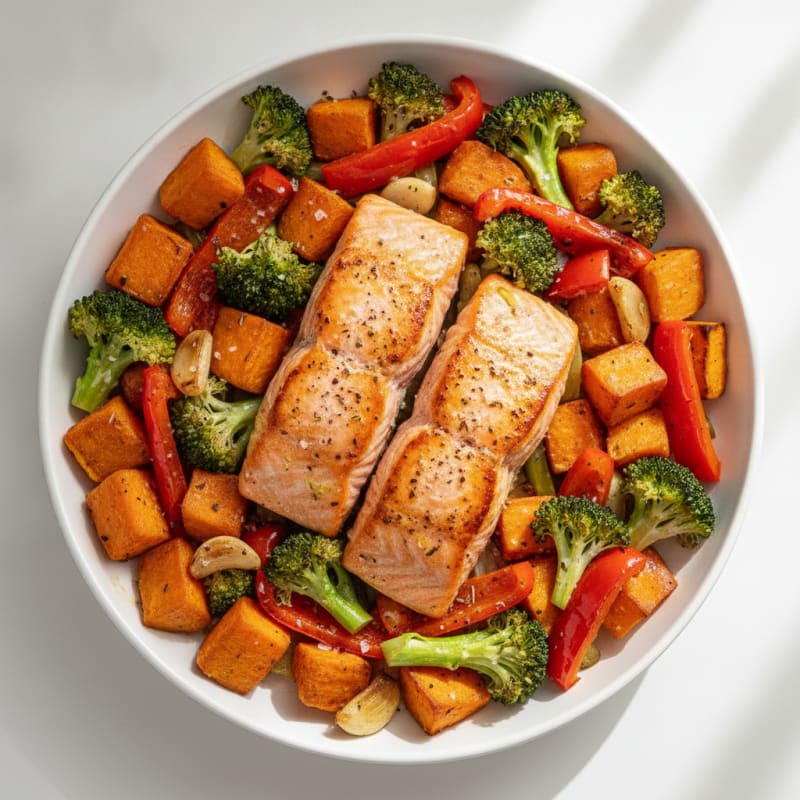 Salmon & Roasted Vegetable Protein Bowl