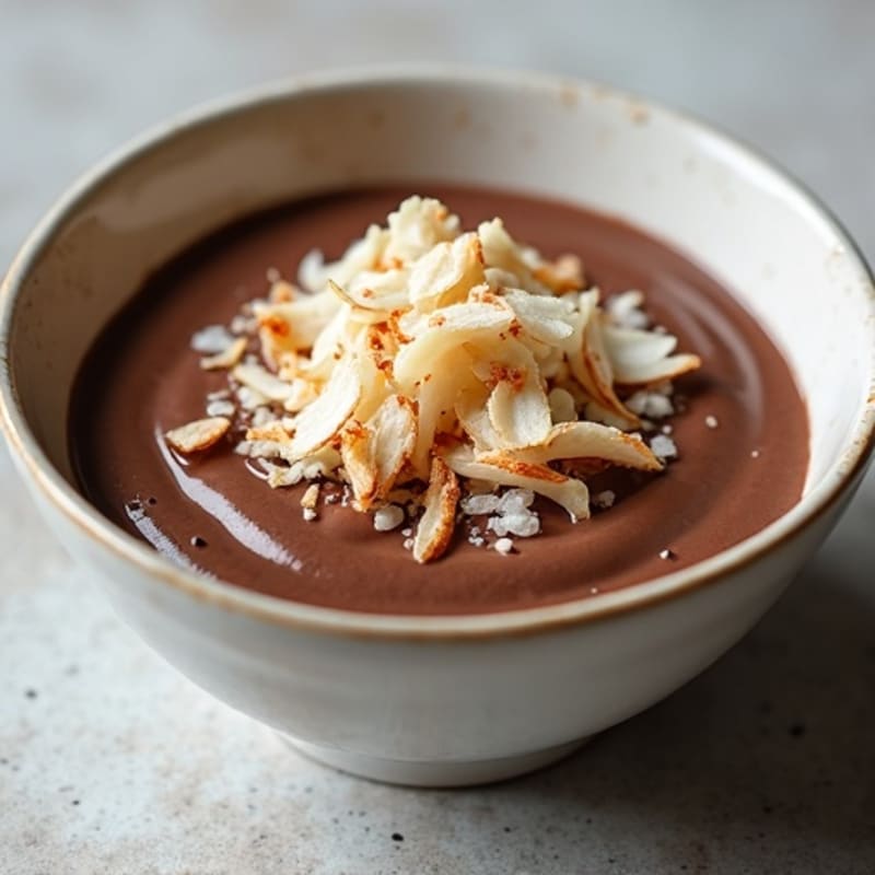 Silky Chocolate Protein Pudding with Toasted Coconut