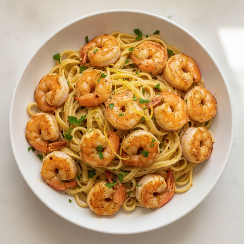 Garlic Butter Shrimp Scampi with Linguine