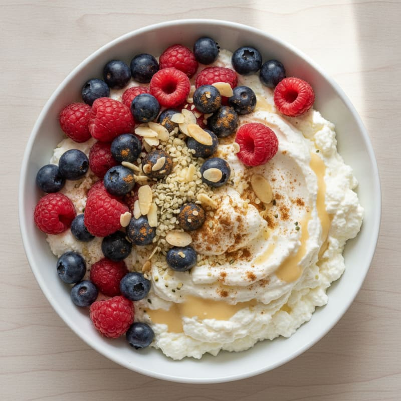Whipped Cottage Cheese with Berries
