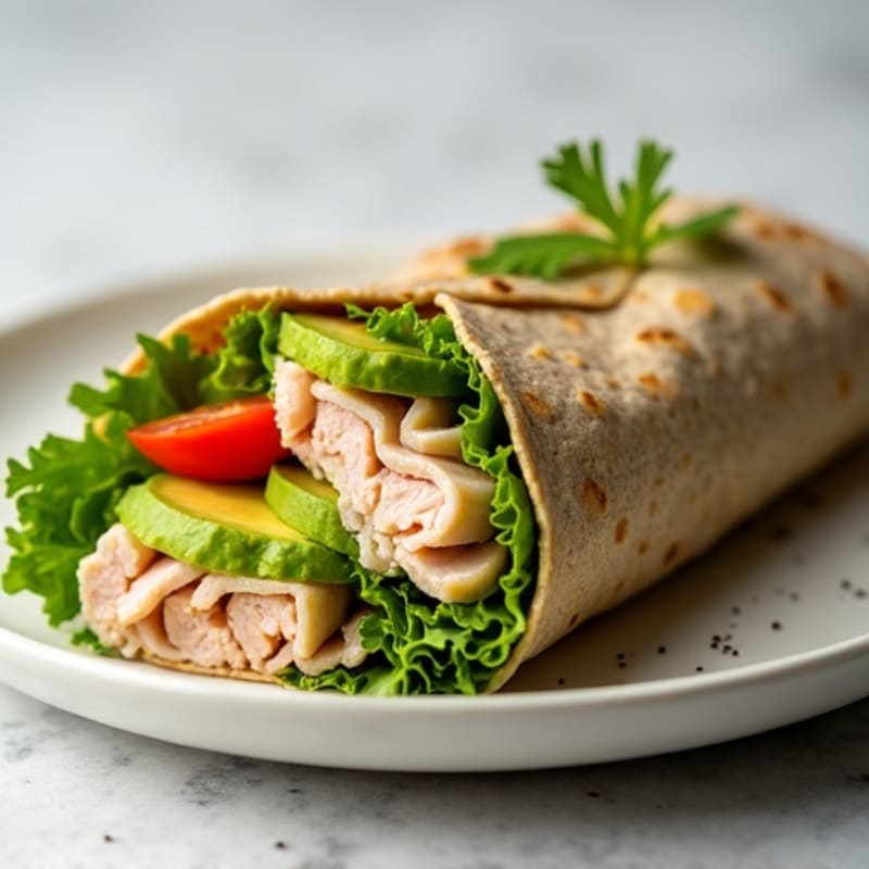 Fresh Turkey Avocado Wrap with Crisp Greens