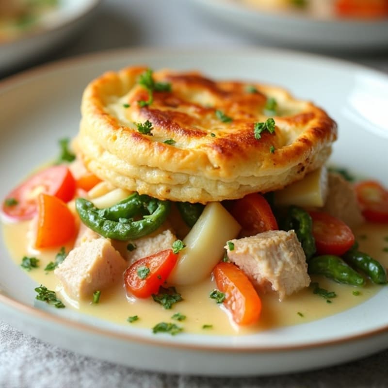 Healthy Creamy Chicken and Veggie Pot Pie
