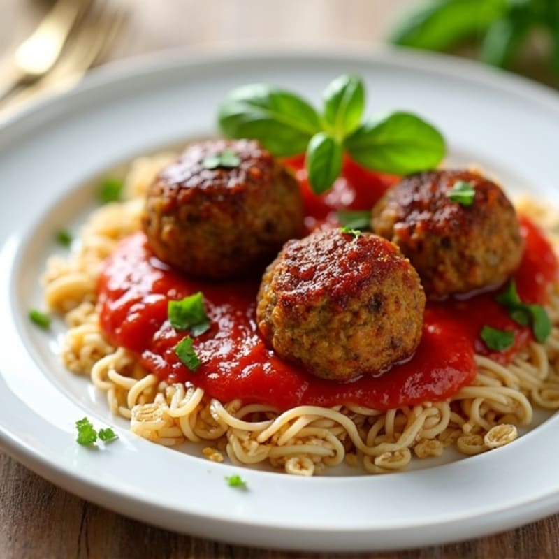 Hearty Baked Lentil Meatballs with Fresh Marinara