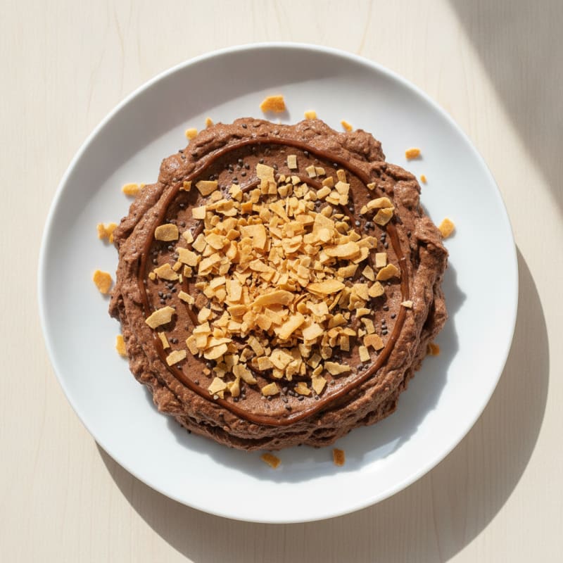 Silky Chocolate Protein Pudding with Toasted Coconut