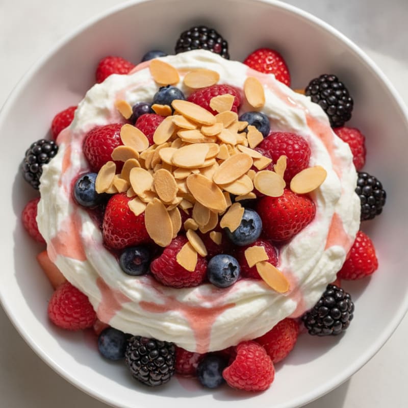 Greek Yogurt Protein Parfait with Mixed Fruit