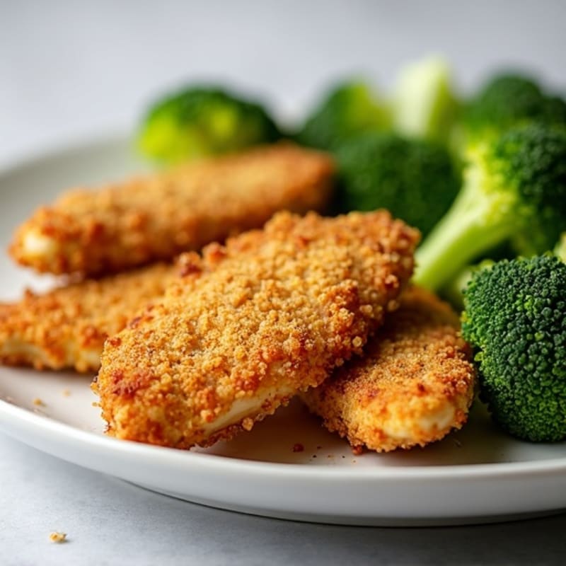 Crispy Baked Chicken Tenders with Roasted Broccoli