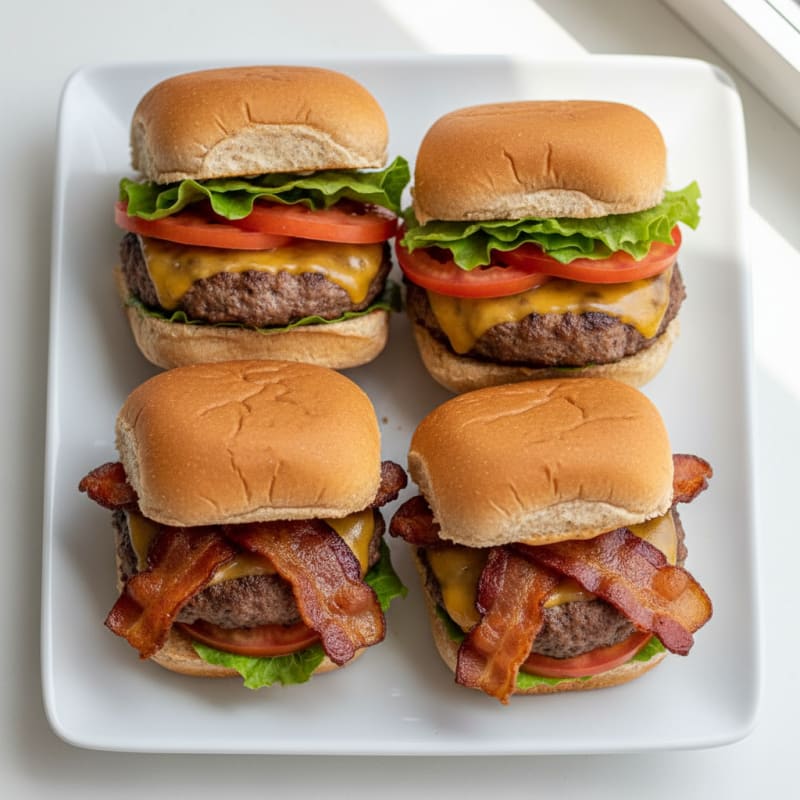 Crispy Double Bacon Cheeseburger Sliders
