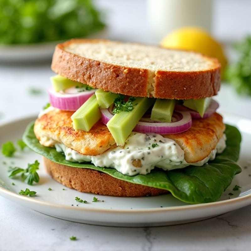 Herb-Roasted Chicken and Greek Yogurt Salad Sandwich
