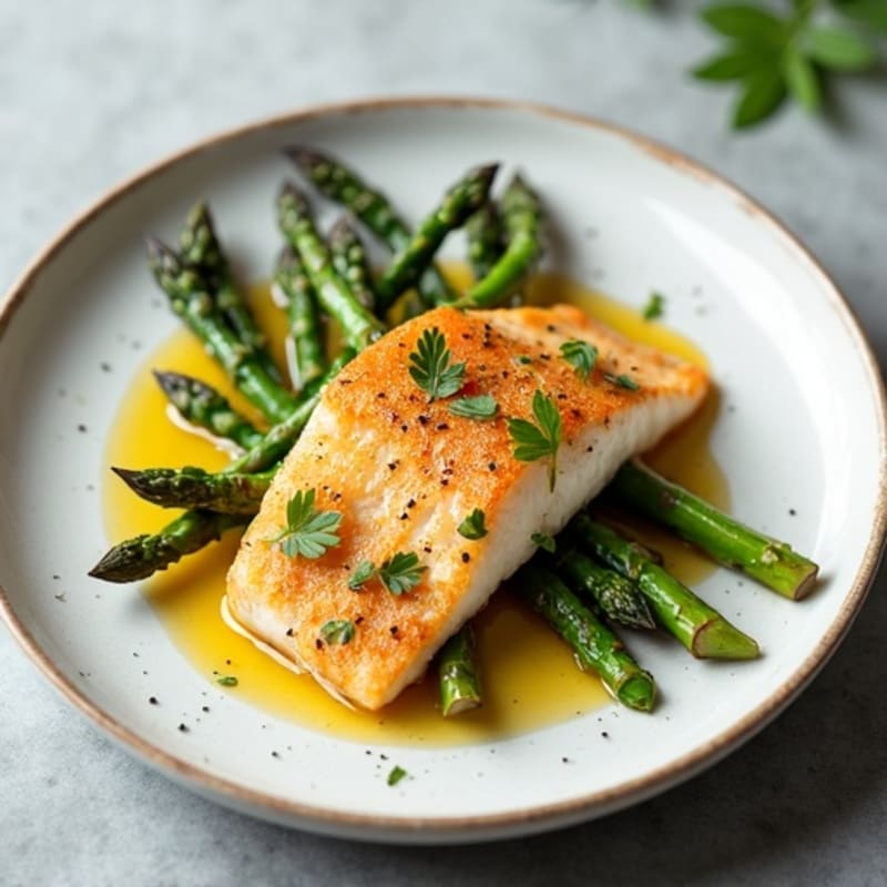 Crispy Pan-Seared Rockfish with Roasted Asparagus