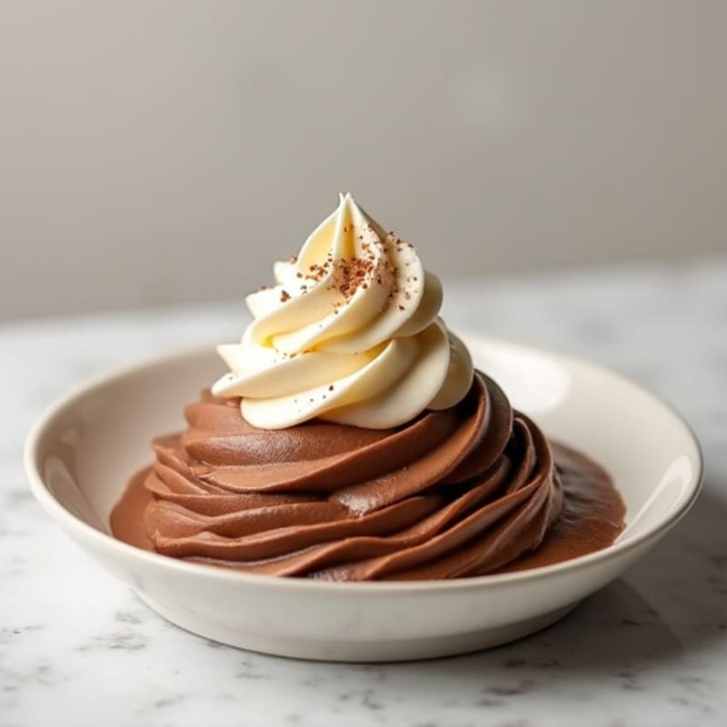 Chocolate Protein Mousse with Peanut Butter Swirl