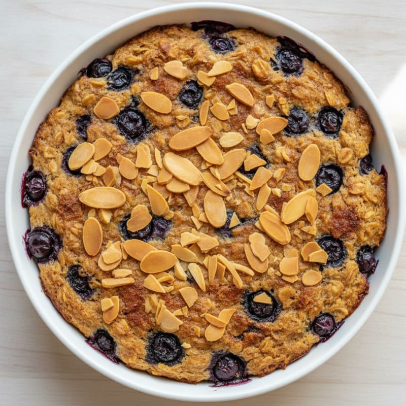 Baked Berry Oatmeal with Toasted Almonds