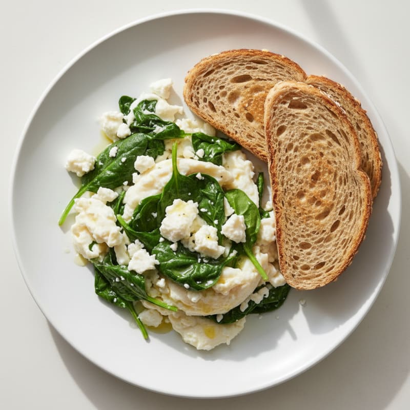 Scrambled Egg Whites with Spinach and Feta