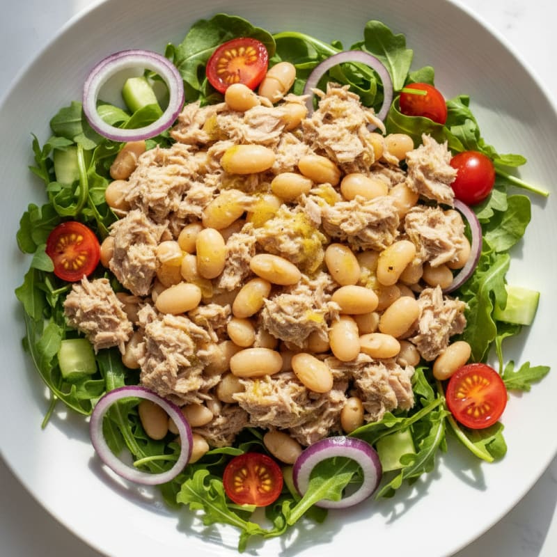 Tuna and White Bean Salad with Crisp Greens