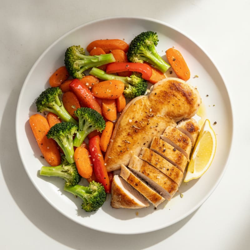 Pan-Seared Chicken with Roasted Vegetables